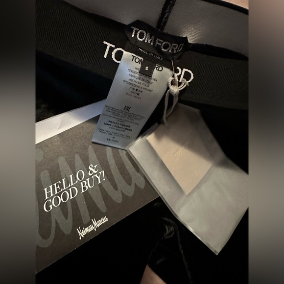 BRAND NEW AUTHENTIC Tom Ford Stretch Velvet Logo Band Leggings - Picture 5 of 8